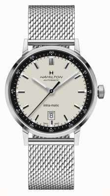 Hamilton American Classic Intra-Matic Automatic (40mm) White Dial / Stainless Steel Mesh Bracelet H38425120