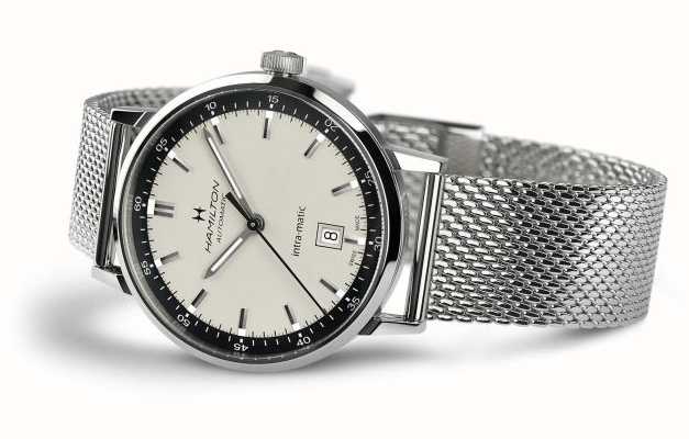 honderd Haas rekenkundig Hamilton American Classic | Intra-matic | Steel Mesh Bracelet | White Dial  H38425120 - First Class Watches™ USA
