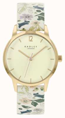 Radley Women's White Floral Leather Strap | Champagne Dial RY21232A