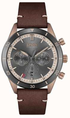 BOSS | Men's | Santiago | Grey Dial | Brown Leather Strap | 1513861
