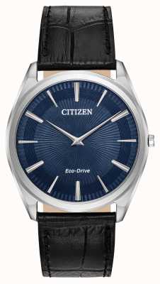 Citizen Stiletto | Men's Eco Drive | Black Leather Strap | Blue Dial AR3070-04L