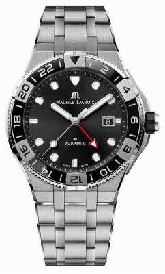 Maurice Lacroix Aikon Venturer GMT Automatic (43mm) Black Dial / Stainless Steel AI6158-SS002-330-1