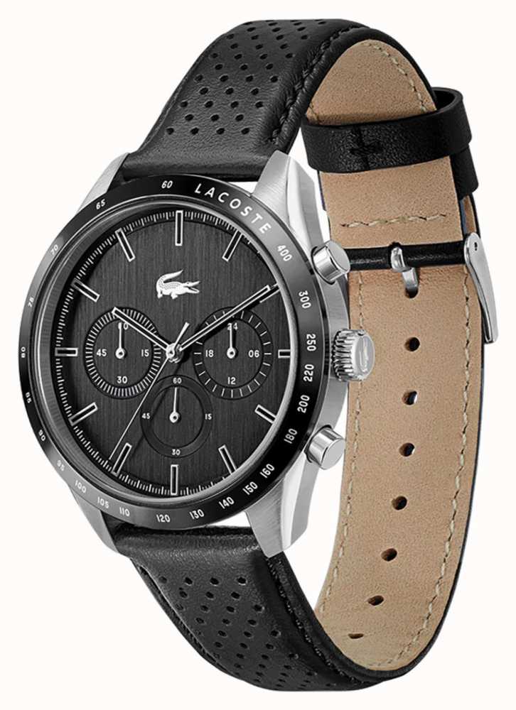 Lacoste Men\'s Boston | Black Leather Strap | Black Dial 2011109 - First  Class Watches™ USA