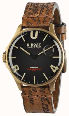 U-Boat Darkmoon 44mm Black Dial | Ion-Plated Bronze | Leather Strap 8467/A