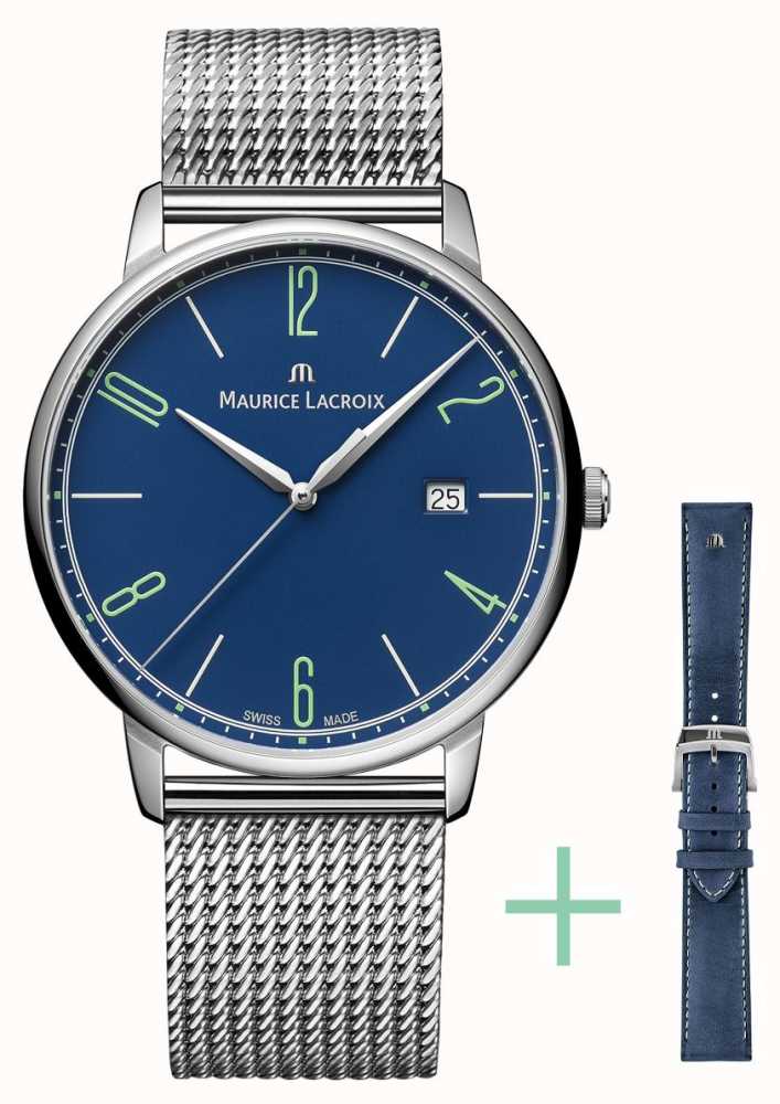 Blue Watches™ Set Strap USA First 25th Date Class EL1118-SS00E-420-C Lacroix 40mm Eliros - Maurice Anniversary