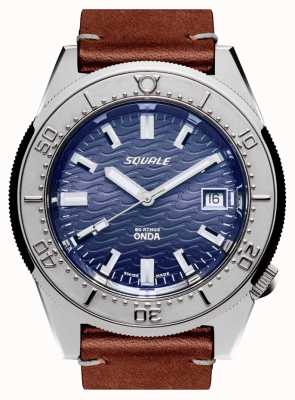 Squale 1521 ONDA LEATHER | Automatic | Blue Dial | Brown Leather Strap 1521ODG.PS-CINCUOBW