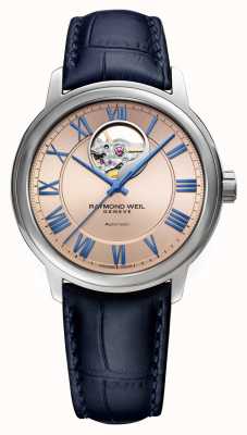 Raymond Weil Maestro | Automatic | Pink Copper Dial | Blue Leather Strap 2227-STC-00808