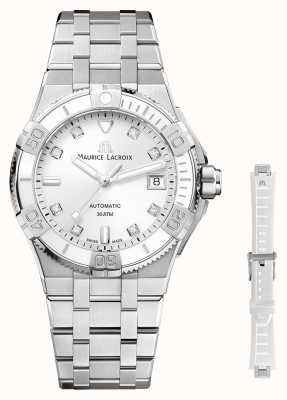 Maurice Lacroix Aikon Venturer Automatic (38mm) White Dial / Stainless Steel + White Rubber AI6057-SS00F-150-F