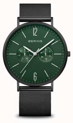 Bering Classic | Men's | Mat Black | Black Mesh Strap 14240-128