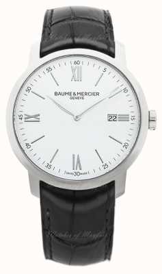 Baume & Mercier Classima | White Dial | Black Leather Strap M0A10414