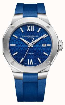 Baume & Mercier Riviera Blue Rubber Strap Watch M0A10619