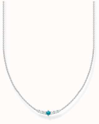 Thomas Sabo Silver Turquoise Zirconia Necklace KE2093-405-17-L42V