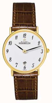 Herbelin Sonates | 26mm | White Dial | Brown Leather Strap 16845P28MA