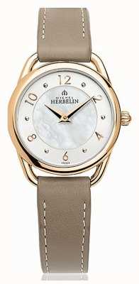 Michel Herbelin Equinoxe | Mother Of Pearl Dial | Taupe Leather Strap 17497/PR29GR