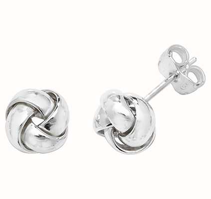 James Moore TH Silver Knot Stud Earrings G5999