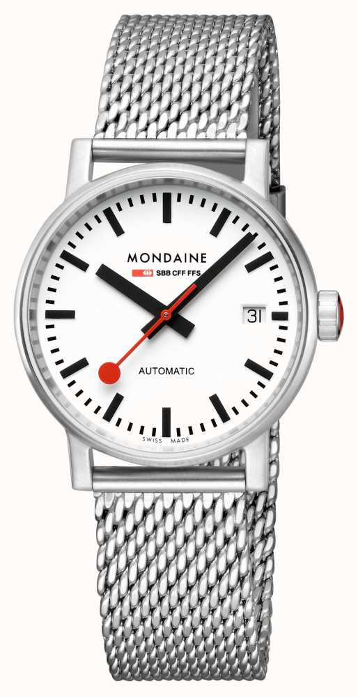 Mondaine Evo2 Automatic 35mm | Stainless Steel Bracelet | White