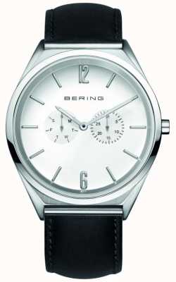 Bering Classic | Unisex | Black Leather Strap | White Dial 17140-404