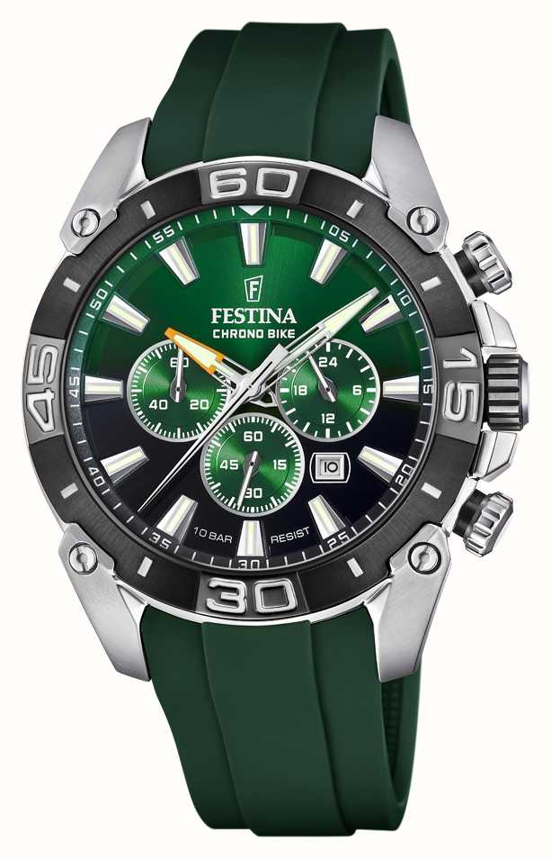 Festina Chronobike 2021 | Green Dial | Green Silicone Strap F20544/3 -  First Class Watches™ USA