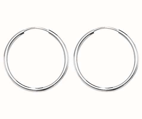 James Moore TH Silver 18mm Sleeper Hoop Earrings G5333-18