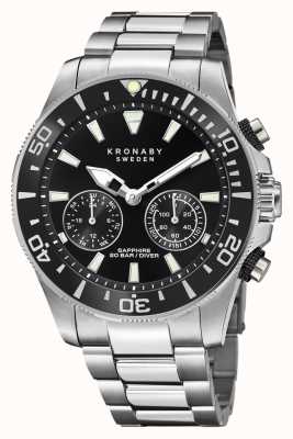Kronaby DIVER Hybrid Smartwatch (45.7mm) Black Dial / Stainless Steel Bracelet S3778/2