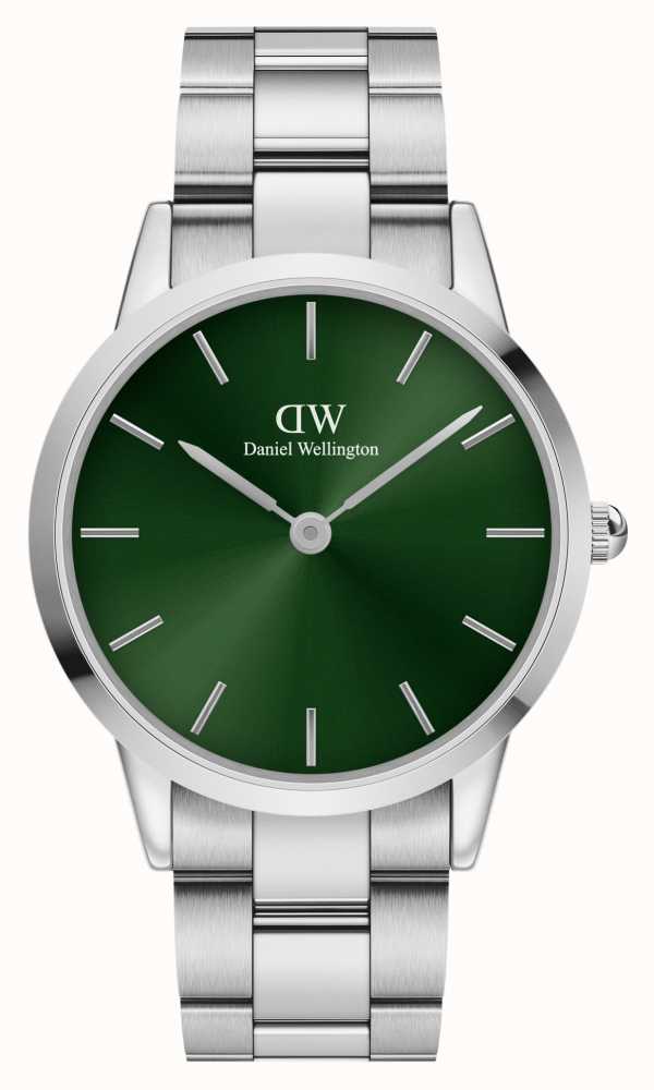 Correct alliantie Milieuvriendelijk Daniel Wellington Iconinc Emerald 40mm Green Dial Silver Bracelet  DW00100427 - First Class Watches™ USA