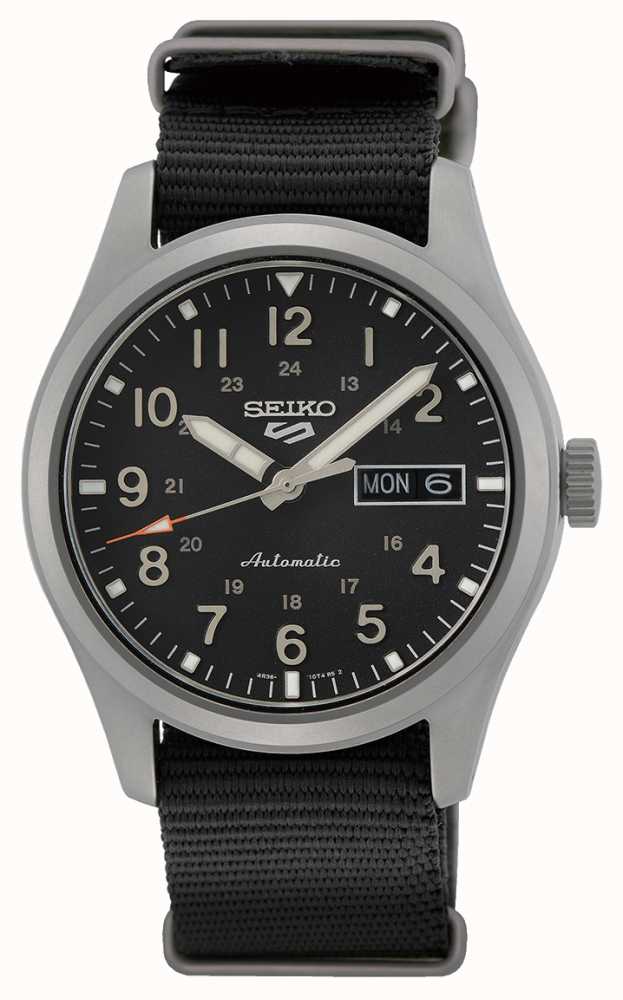Seiko 5 Sports Field Black Nylon Strap SRPG37K1 - First Class Watches™ USA