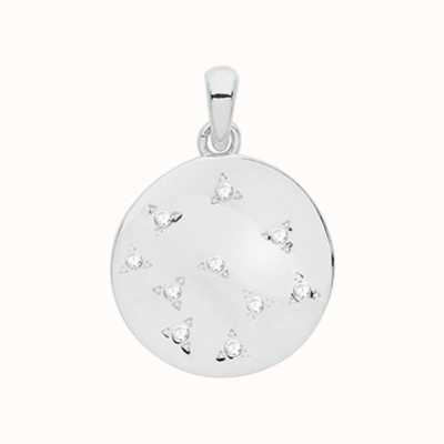 James Moore TH Silver Cubic Zirconia Set Star Disc Pendant G61065