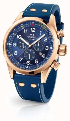 TW Steel Swiss Volante Gold PVD Plated Case Blue Dial SVS204