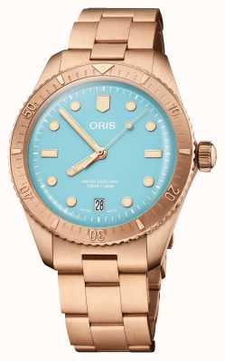 ORIS Divers Sixty-Five Cotton Candy Bronze Automatic (38mm) Blue Dial / Bronze Metal Bracelet 01 733 7771 3155-07 8 19 15