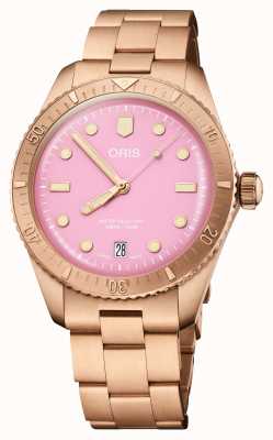 ORIS Divers Sixty-Five Cotton Candy Bronze Automatic (38mm) Pink Dial / Bronze Metal Bracelet 01 733 7771 3158-07 8 19 15