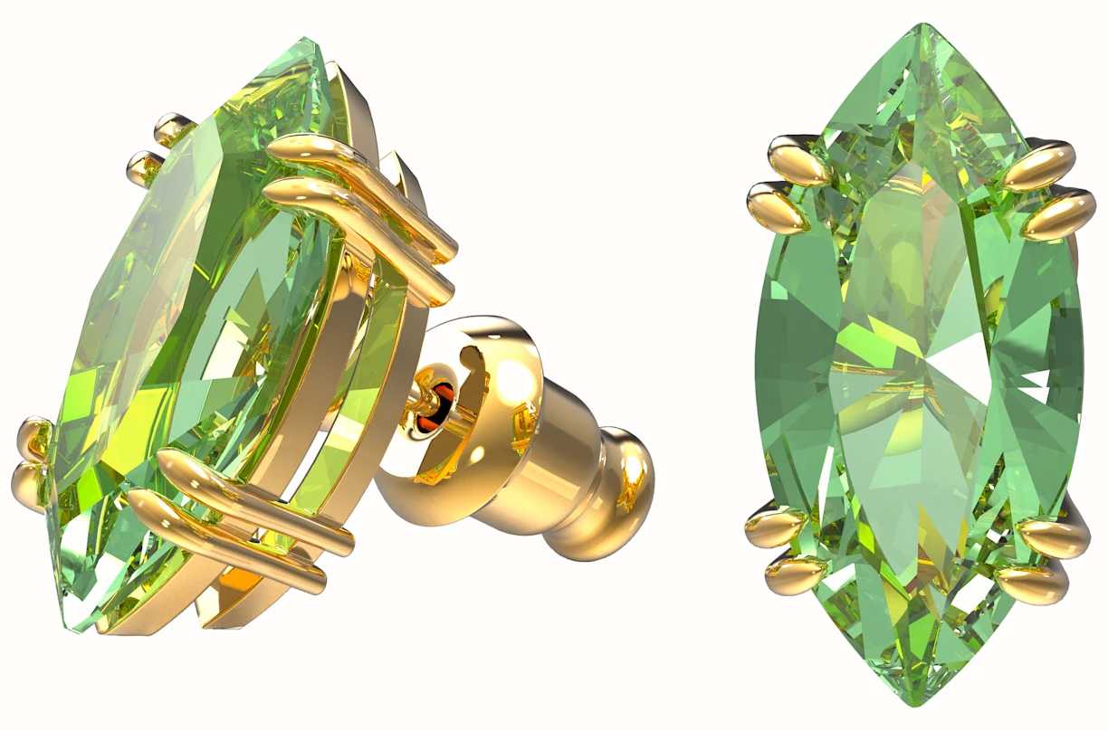 CHRISTIAN DIOR 80s Clip-On Earrings Green Cabochons Swarovski Crystal &  Enamel - Chelsea Vintage Couture