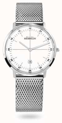 Michel Herbelin City Stainless Steel Milanese Mesh Bracelet White Dial 19515/12B