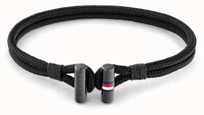 Tommy Hilfiger Men's Nylon Black Wrapped Bracelet 2790336
