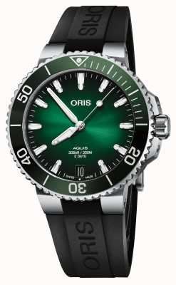 ORIS Aquis Date Calibre 400 41.5mm Green Dial Rubber Strap 01 400 7769 4157-07 4 22 74FC