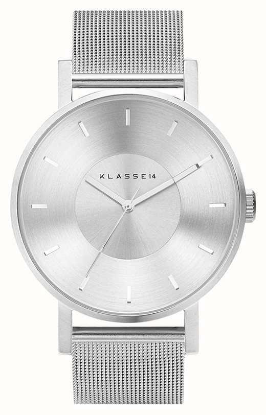 Klasse14 Volare Silver 42mm Stainless Steel Mesh Bracelet