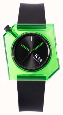 Klasse14 K14 Green Avo 40mm Black Silicone Strap WKF19GN001M