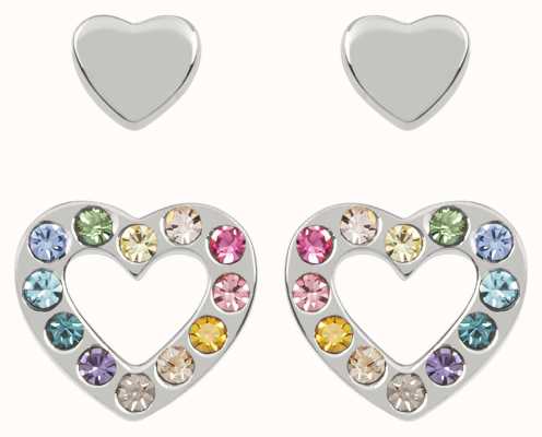 Radley Jewellery Love Radley | Sterling Silver Hearts Stud Earring Set | Multicolored Stones RYJ1175