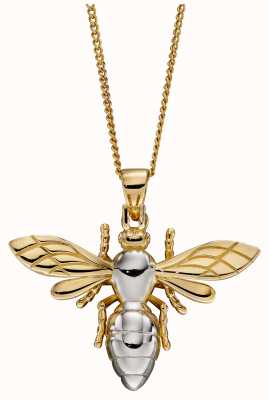 Elements Gold 9ct Yellow White Gold Large Detail Bee Pendant Only GP2270