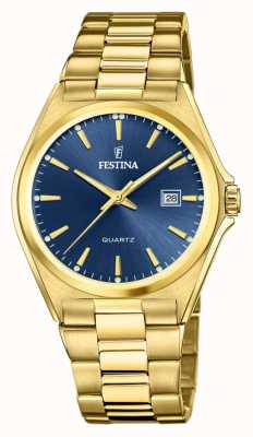 Festina Men's | Blue Dial | Gold PVD Plated Bracelet F20555/4