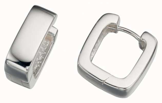 Elements Silver Silver Square Wide Huggie Hoops E750