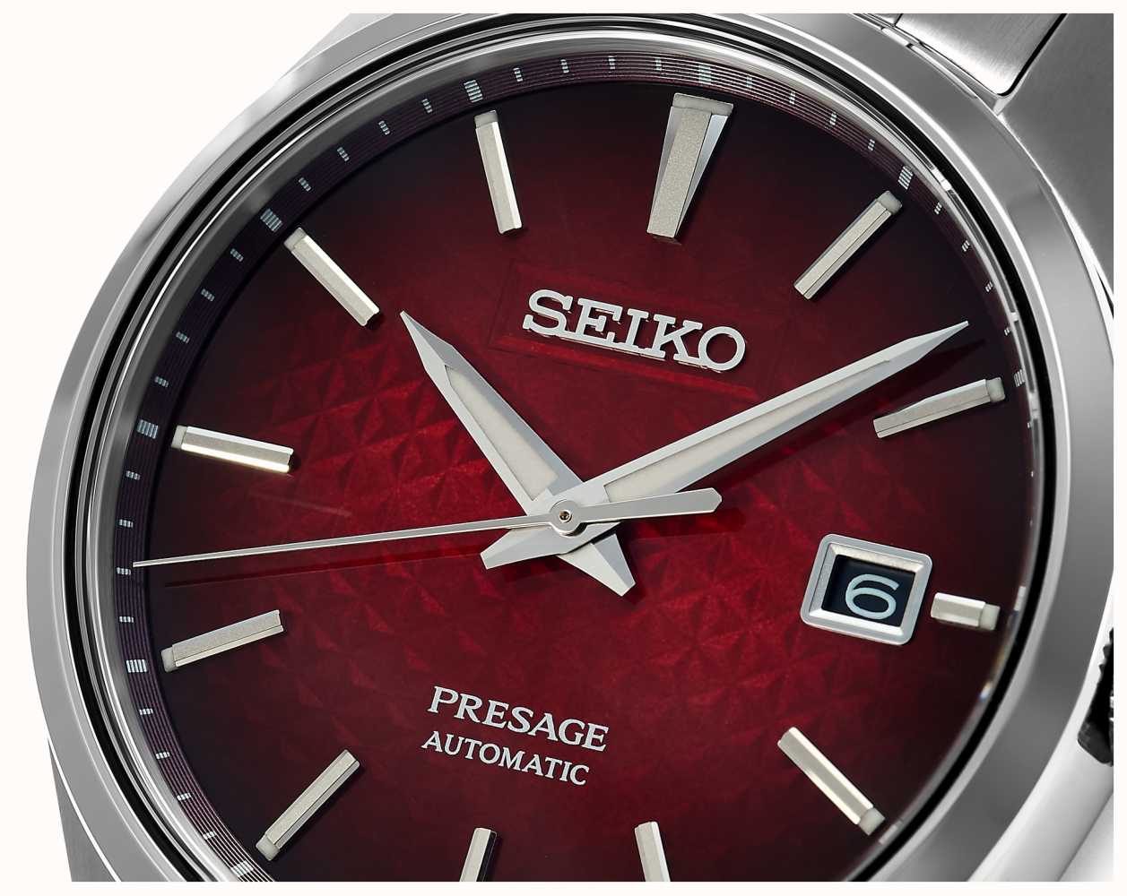 Seiko Presage Sharp Edged Series Red Dial SPB227J1 - First Class Watches™  USA