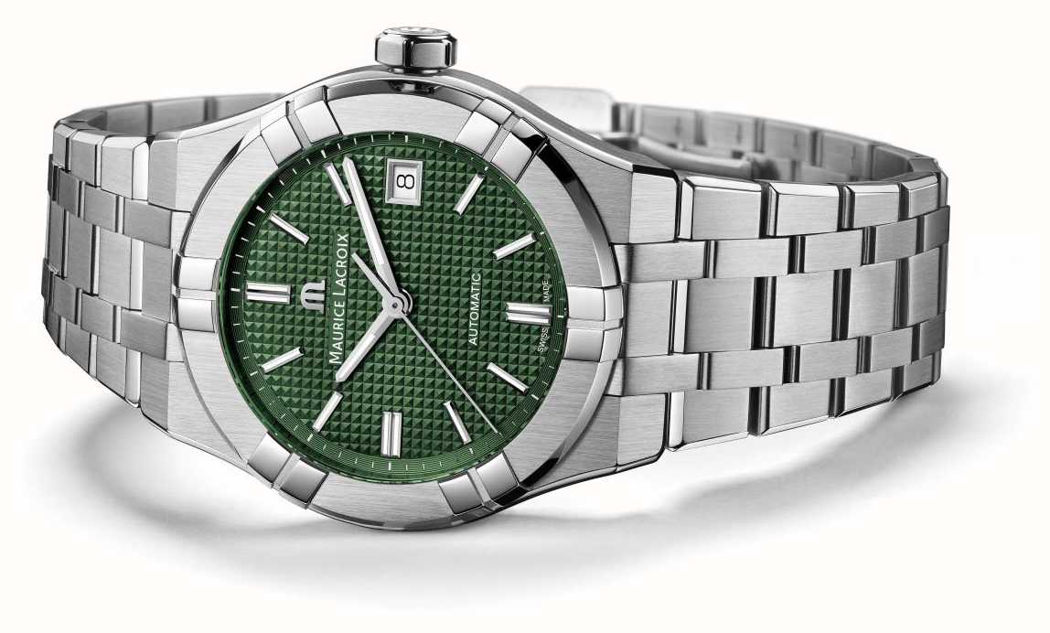 Maurice Lacroix Aikon Automatic (39mm) Green Clous De Paris Dial / AI6007- SS002-630-1 - First Class Watches™ USA
