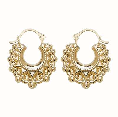 James Moore TH 9ct Yellow Gold Creole Hoop Earrings ER475