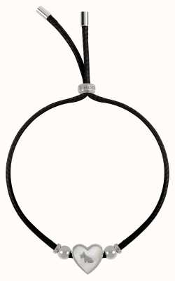 Radley Jewellery Fashion | Black Nylon Bracelet | Sterling Silver Mother Of Pearl Heart Charm RYJ3131