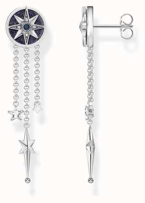 Thomas Sabo Royalty Stars Sterling Silver Chain Drop Earrings H2224-945-7