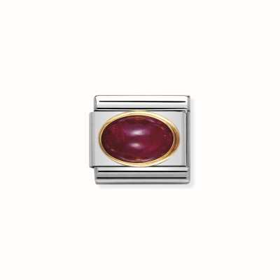 Nomination COMPOSABLE Classic OVAL STONES In Stainless Steel With 18k Gold RUBY 030504/10