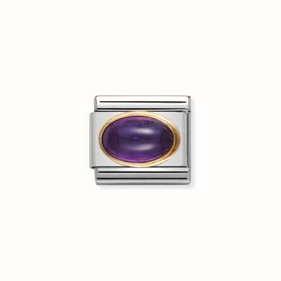 Nomination COMPOSABLE Classic OVAL STONES In Stainless Steel With 18k Gold AMETHYST 030504/02