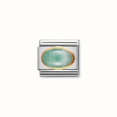 Nomination COMPOSABLE Classic OVAL STONES In Stainless Steel With 18k Gold EMERALD 030504/09