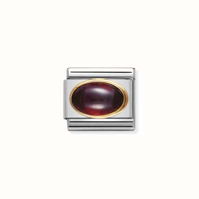 Nomination COMPOSABLE Classic OVAL STONES In Stainless Steel With 18k Gold GARNET 030504/03