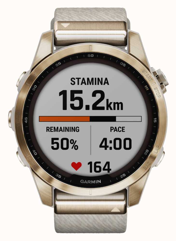 GARMIN Smartwatch fenix 7S Pro Sapph Solar Cream Gold Ti wGry Band